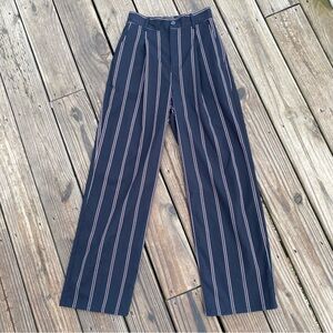 Urban Outfitters Navy Pinstripe Wide-Leg Pants